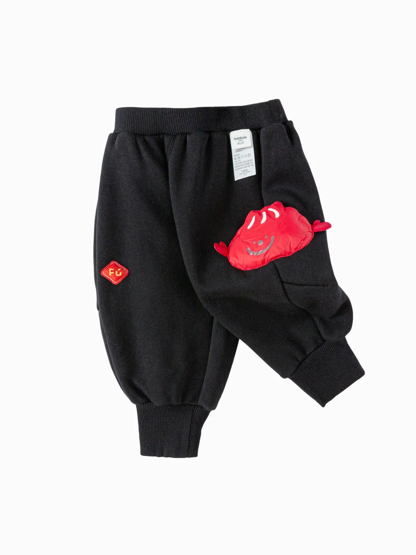 Balabala Children's Clothes Baby Trousers Boy Casual Pants Girl 2025 New Spring Clothes Baby Fleece Lined Hot