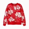 Balabala Children's Clothes Parent-Child Sweater Knitwear 2025 New Winter Clothes Kid Knitwear New Year Season China-chic Red Cheap