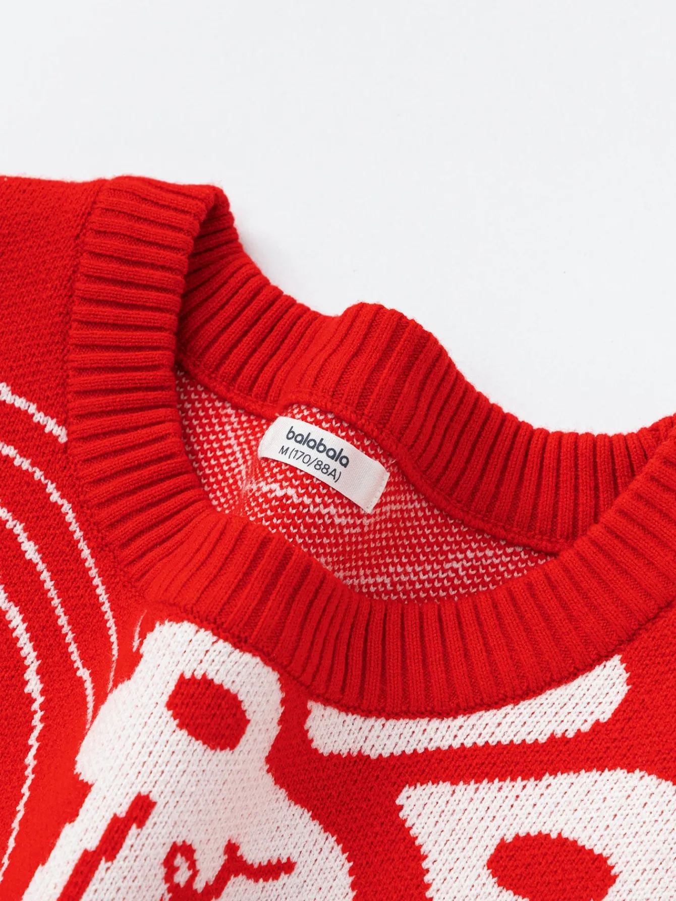 Balabala Children's Clothes Parent-Child Sweater Knitwear 2025 New Winter Clothes Kid Knitwear New Year Season China-chic Red Cheap