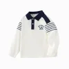 Balabala Children's Clothing Boy Long-sleeved T-shirt 2025 Spring New POLO Collar Embroidered Off-white Discount