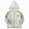 Balabala Children's Clothing Boys' Jacket 2025 Spring New Hooded Top Color Blocked Outdoor Gray Online