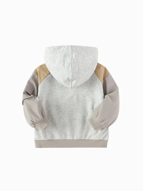 Balabala Children's Clothing Boys' Jacket 2025 Spring New Hooded Top Color Blocked Outdoor Gray Online