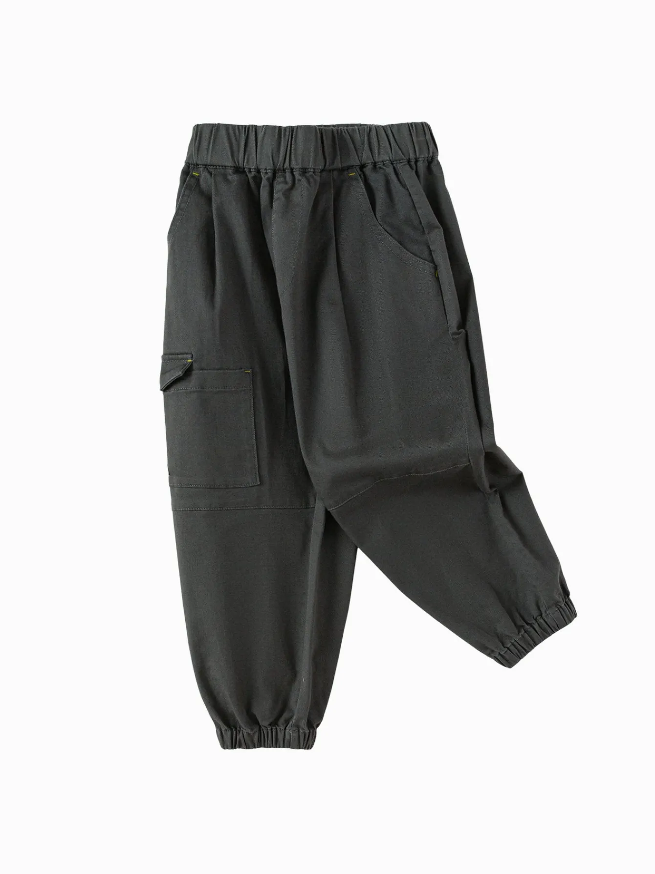 Balabala Children's Clothing Boys Long Pants 2025 Spring New Drawstring Workwear Pants Outdoor Style Dark Gray Best Sale