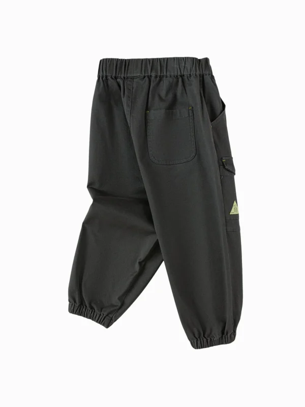 Balabala Children's Clothing Boys Long Pants 2025 Spring New Drawstring Workwear Pants Outdoor Style Dark Gray Best Sale