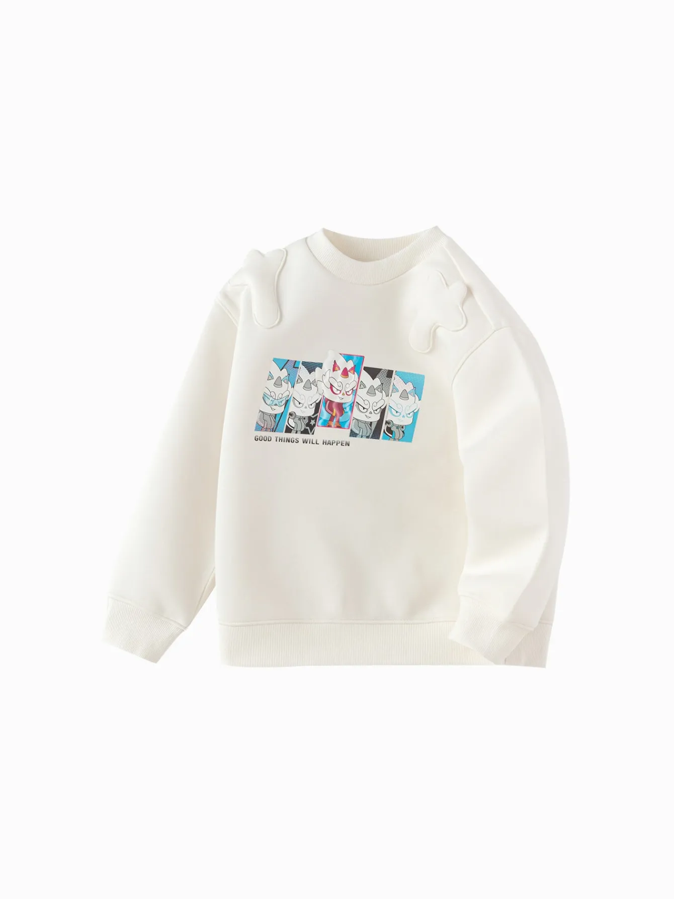 Balabala children's clothing boys' sweatshirt cartoon long-sleeved top 2025 spring and autumn new outfit Off-white Hot