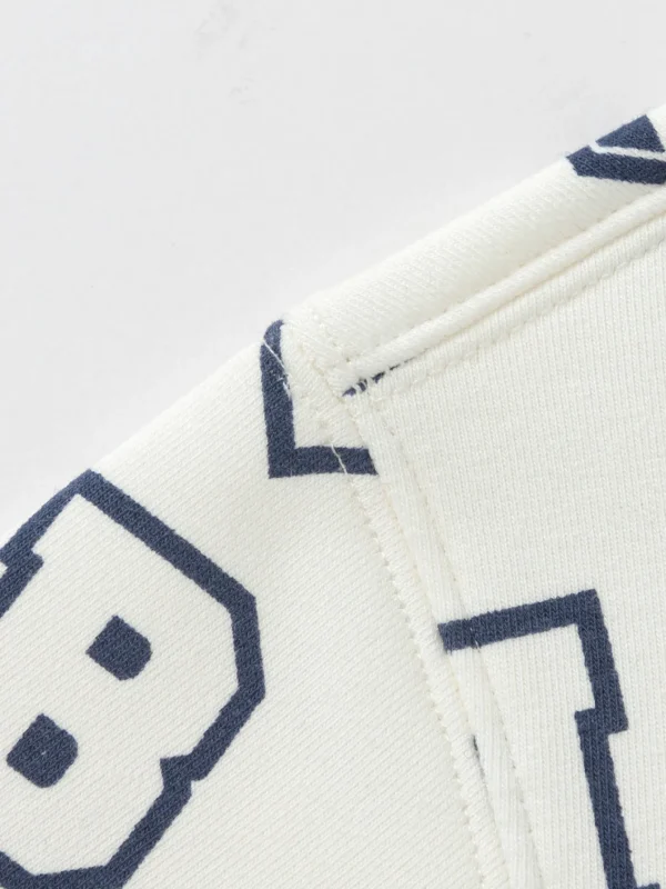Balabala children's clothing boys' sweatshirt trendy full-print 2025 spring new academy style top White Blue Outlet