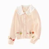 Balabala Children's Clothing Girls' Knitwear Embroide Knit Cardigan 2025 Spring New Red Online