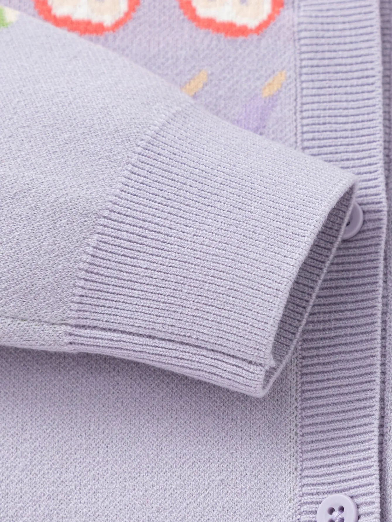 Balabala Children's Clothing Girls' Knitwear Jacquard Knit Cardigan 2025 Spring New Sweet Purple Hot