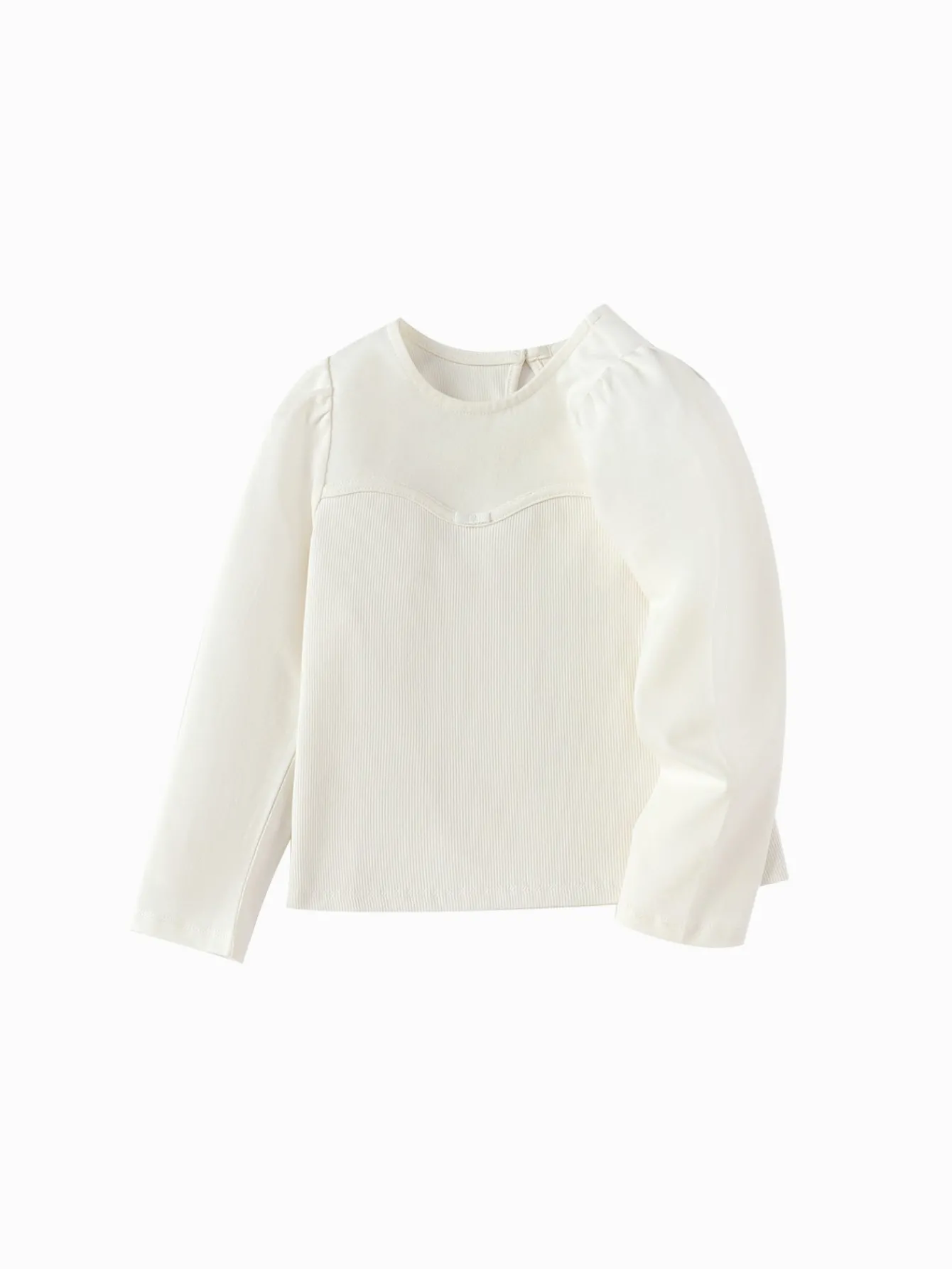 Balabala Children's Clothing Girls Long Sleeve T-Shirt 2025 Spring and Autumn New Style Versatile Off-white New