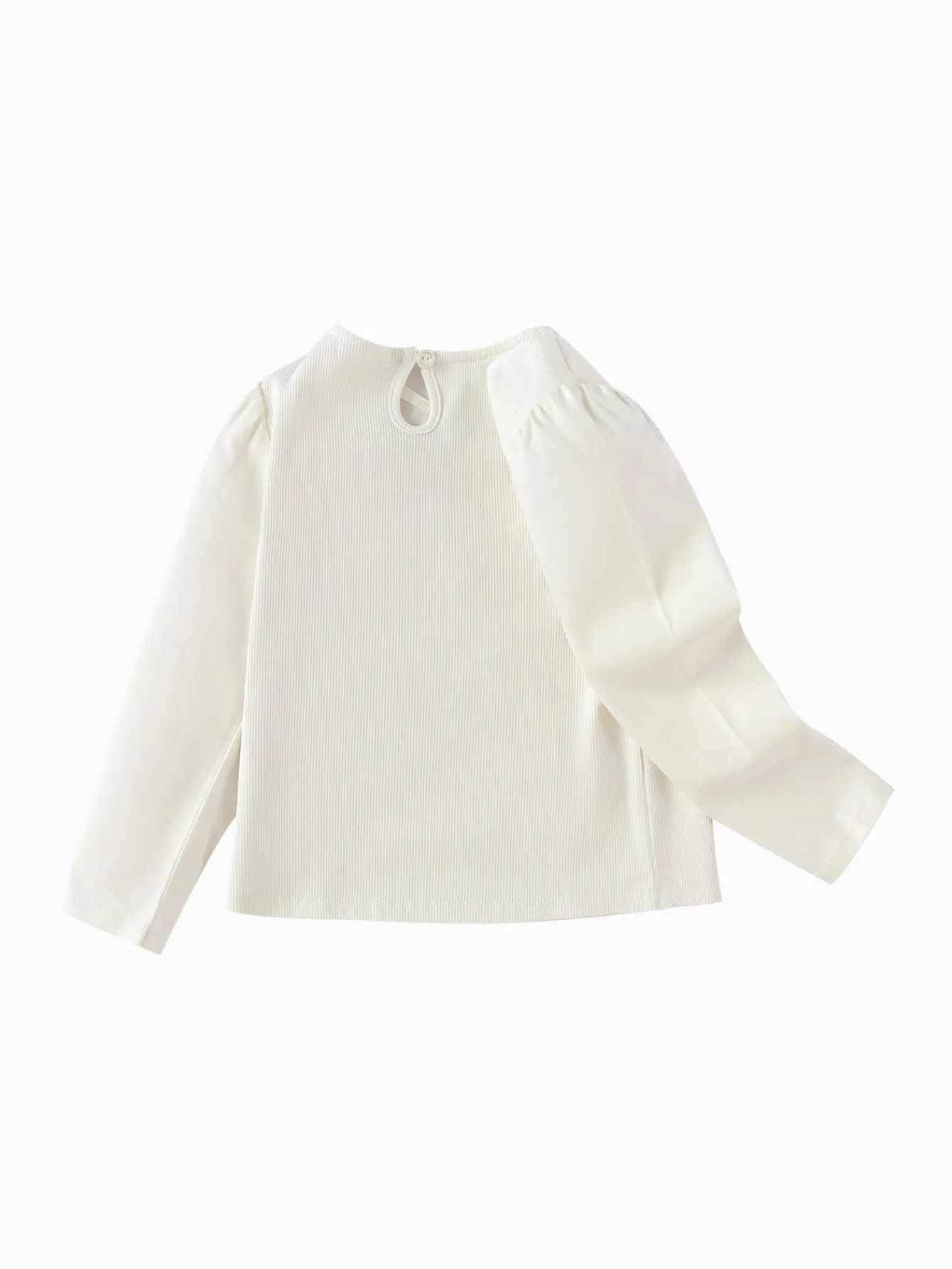 Balabala Children's Clothing Girls Long Sleeve T-Shirt 2025 Spring and Autumn New Style Versatile Off-white New