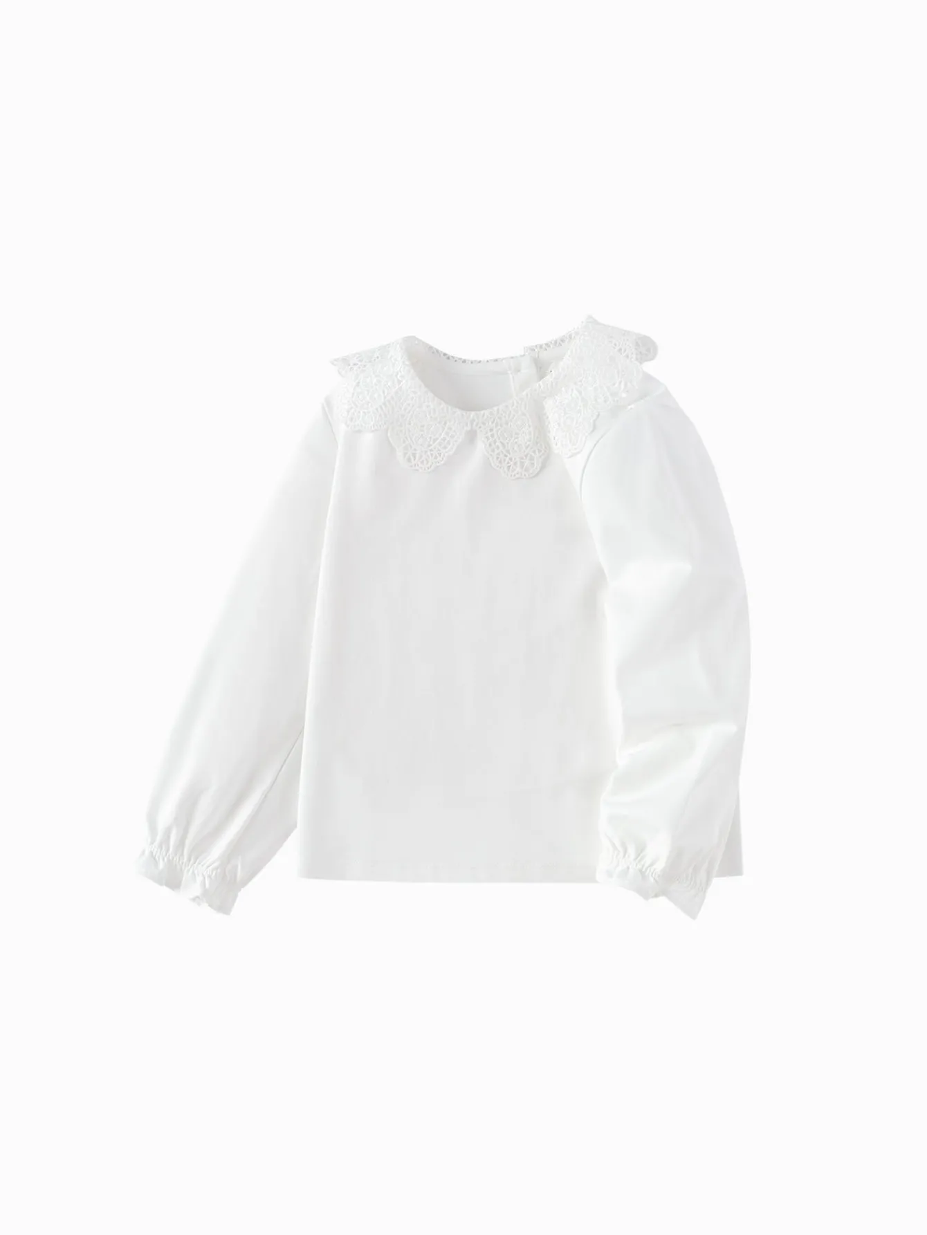 Balabala Children's Clothing Girls Long Sleeve T-Shirt 2025 Spring New Style Sweet Lining Raw White Hot