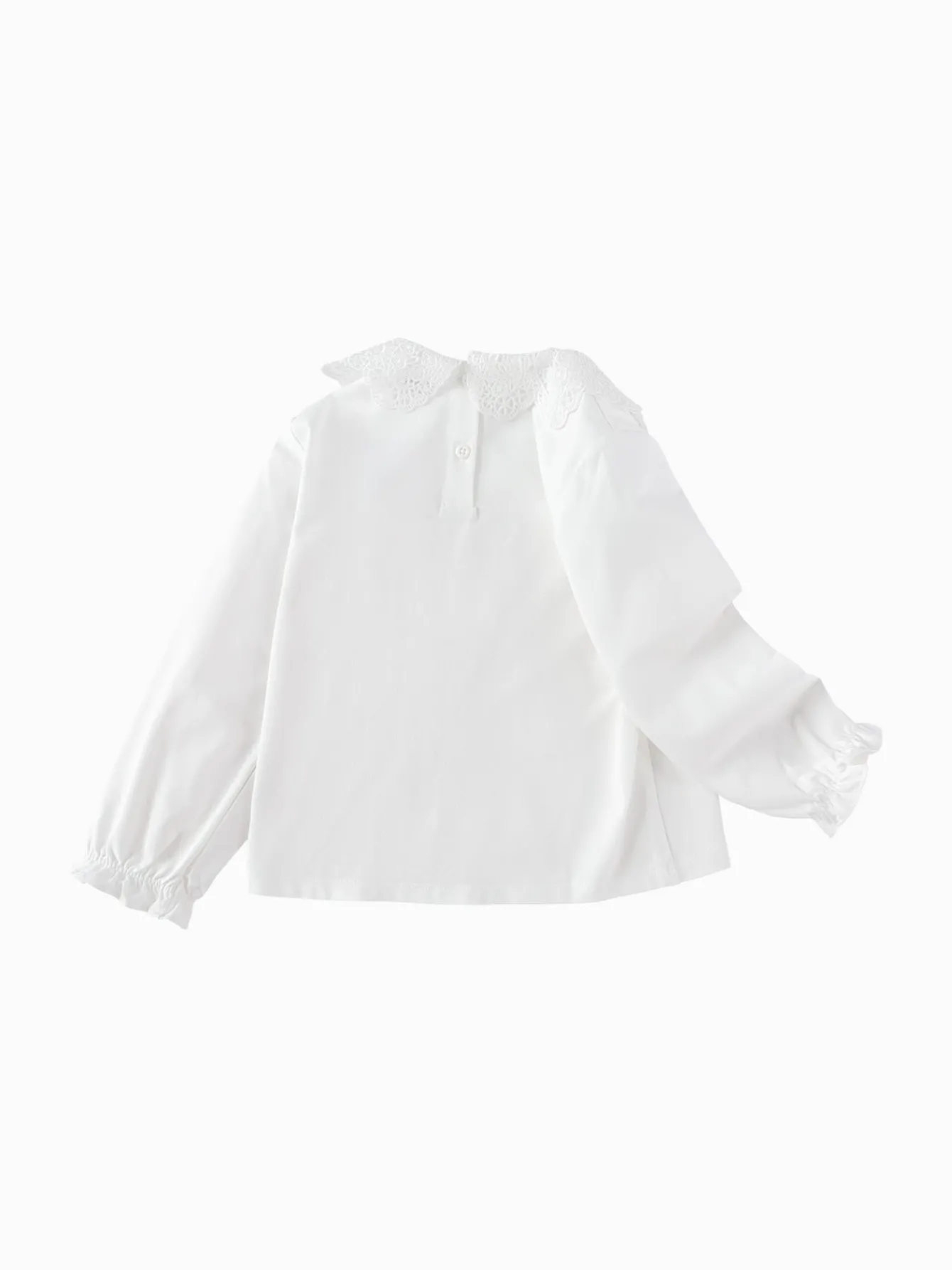 Balabala Children's Clothing Girls Long Sleeve T-Shirt 2025 Spring New Style Sweet Lining Raw White Hot