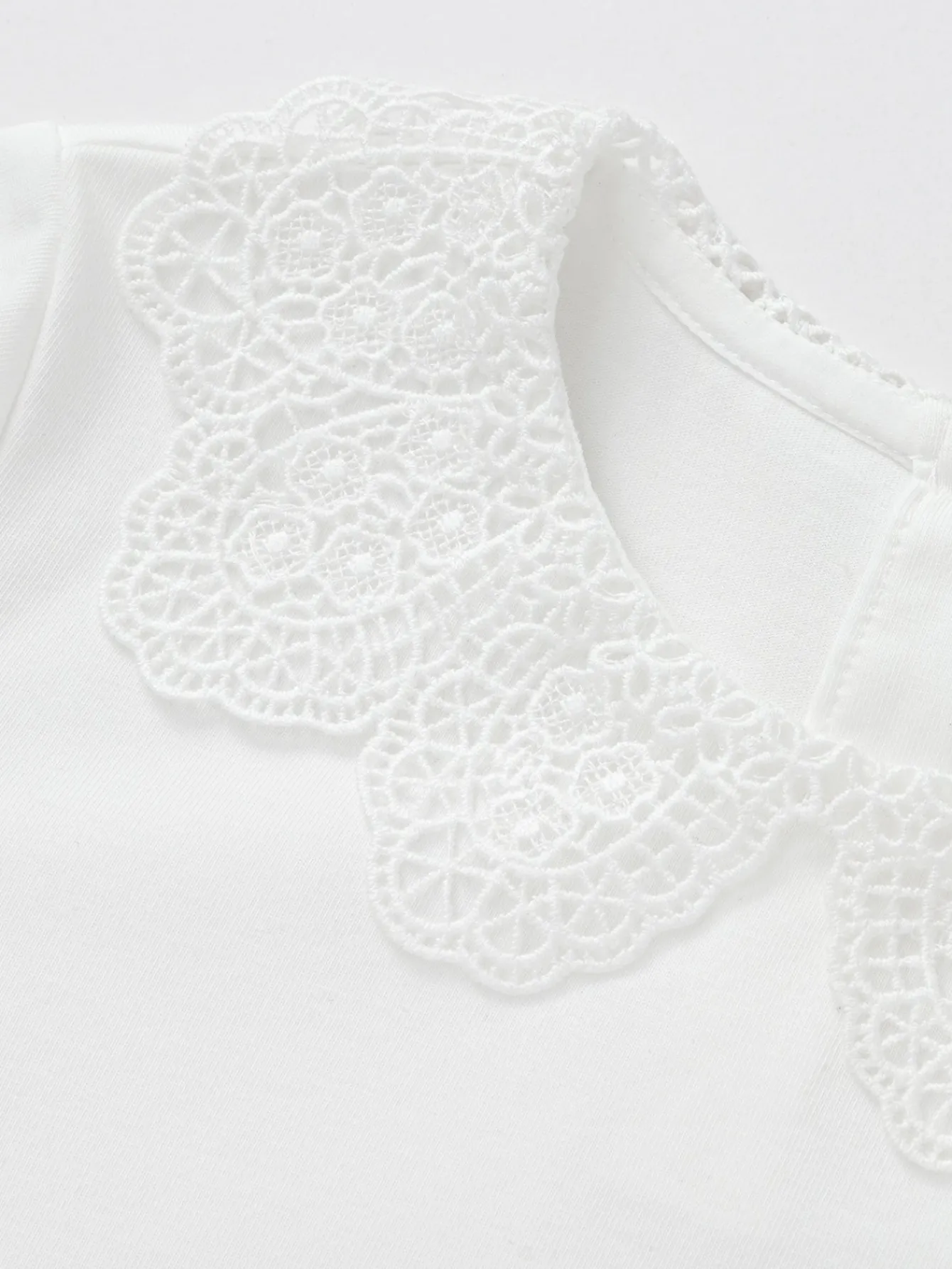 Balabala Children's Clothing Girls Long Sleeve T-Shirt 2025 Spring New Style Sweet Lining Raw White Hot