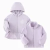 Balabala Children's Clothing Girls Soft Shell Jacket Hooded Outerwear 2025 Spring New Two-Piece Set Violet Clearance