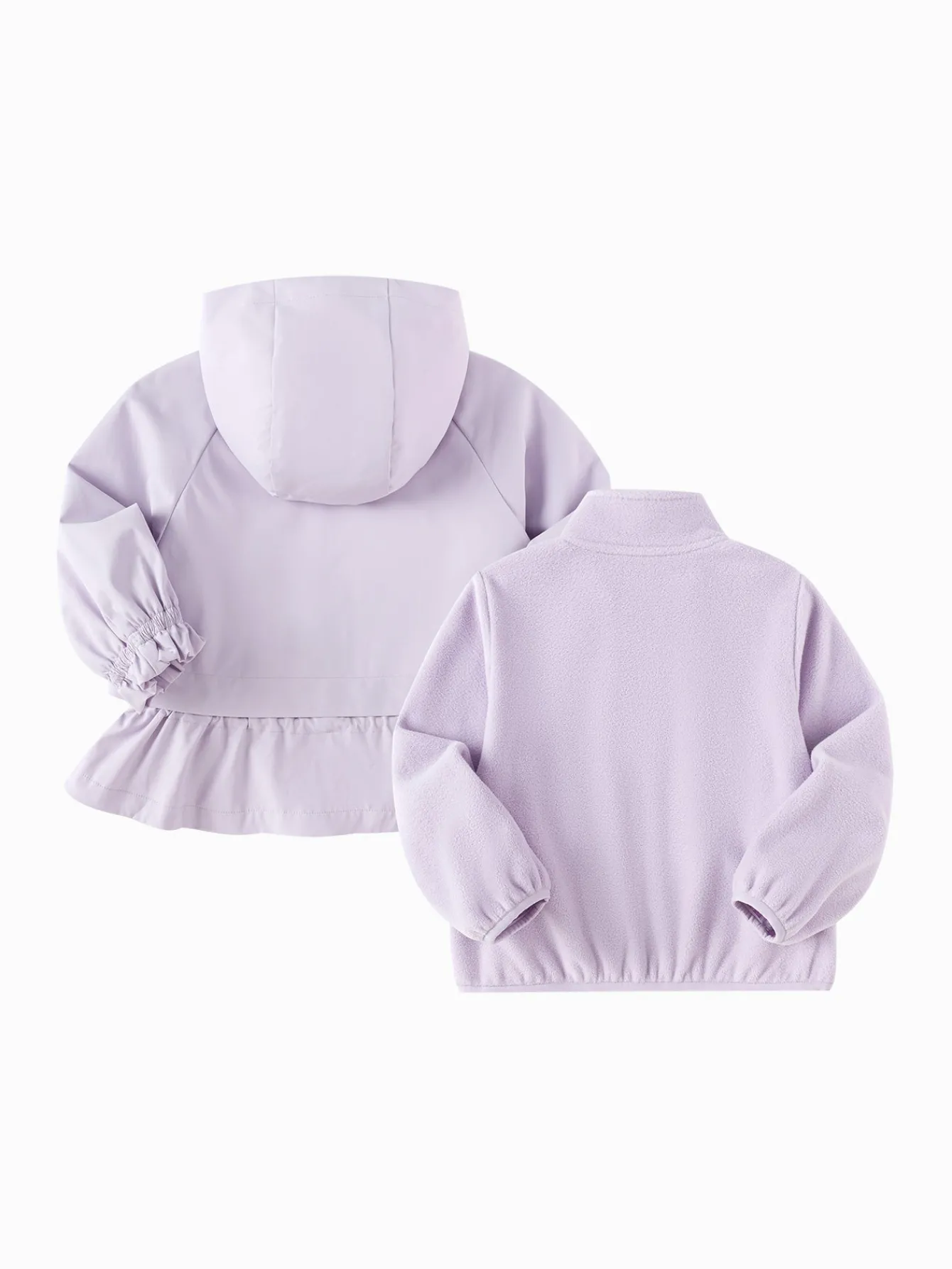Balabala Children's Clothing Girls Soft Shell Jacket Hooded Outerwear 2025 Spring New Two-Piece Set Violet Clearance