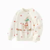 Balabala Children's Clothing Girls' Sweater 2025 Spring New Floral Print Top Cute White Cheap