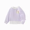 Balabala Children's Clothing Girls' Sweater Two-piece Top 2025 Spring New Casual Wear Violet Outlet