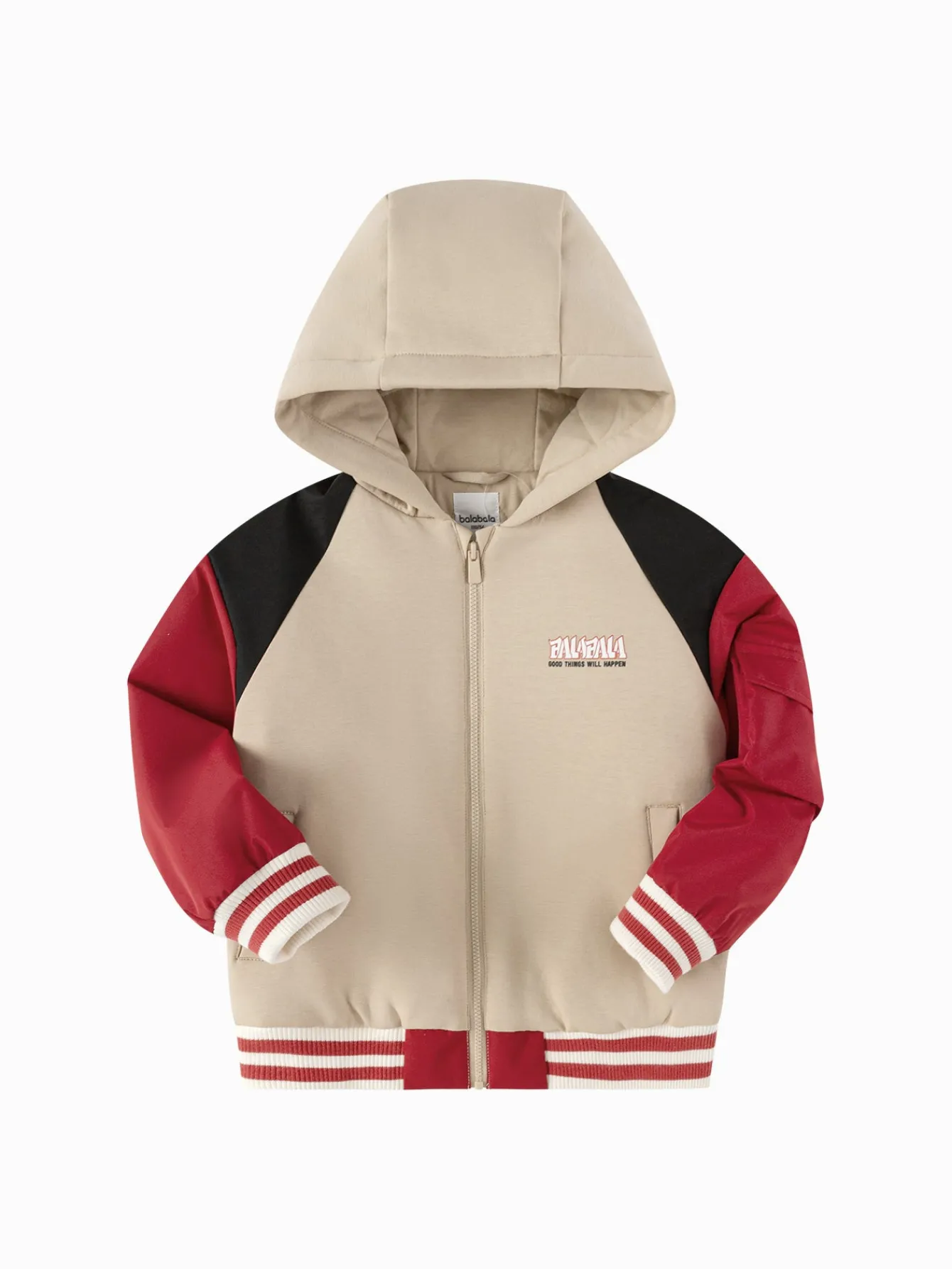 balabala_childrens_cotton_coat_boys_spring__new_hooded_jacket_patchwork_trendy_0.webp Balabala children's cotton coat boys' spring 2025 new hooded jacket patchwork trendy Khaki Store