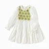 Balabala Children's Dress Toddler Girls 2025 Spring New Arrival Fake Two-Piece Dress Literary Raw White Clearance