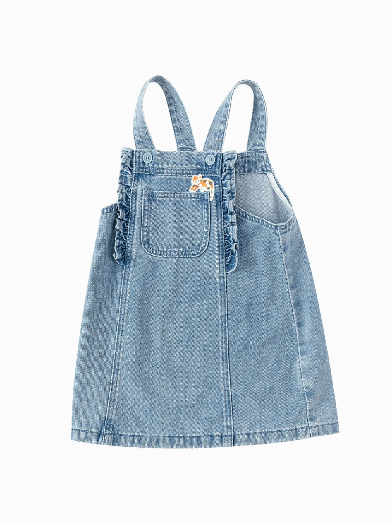 Balabala Children's Dress Toddler Girls Denim Overalls Dress 2025 Spring New Arrival Dress Denim Light Blue Best