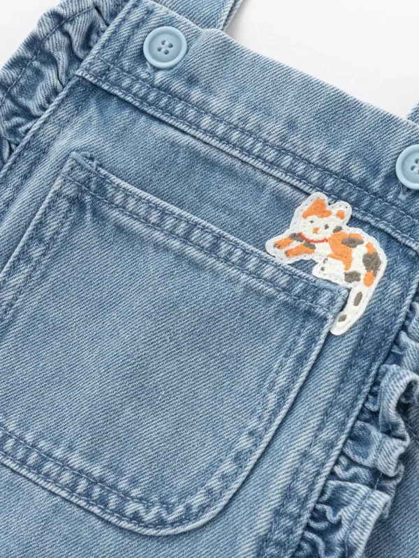 Balabala Children's Dress Toddler Girls Denim Overalls Dress 2025 Spring New Arrival Dress Denim Light Blue Best