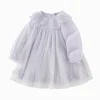 Balabala Children's Dress Toddler Girls High-Waist Tulle Skirt 2025 Spring New Arrival Dress Purple Clearance