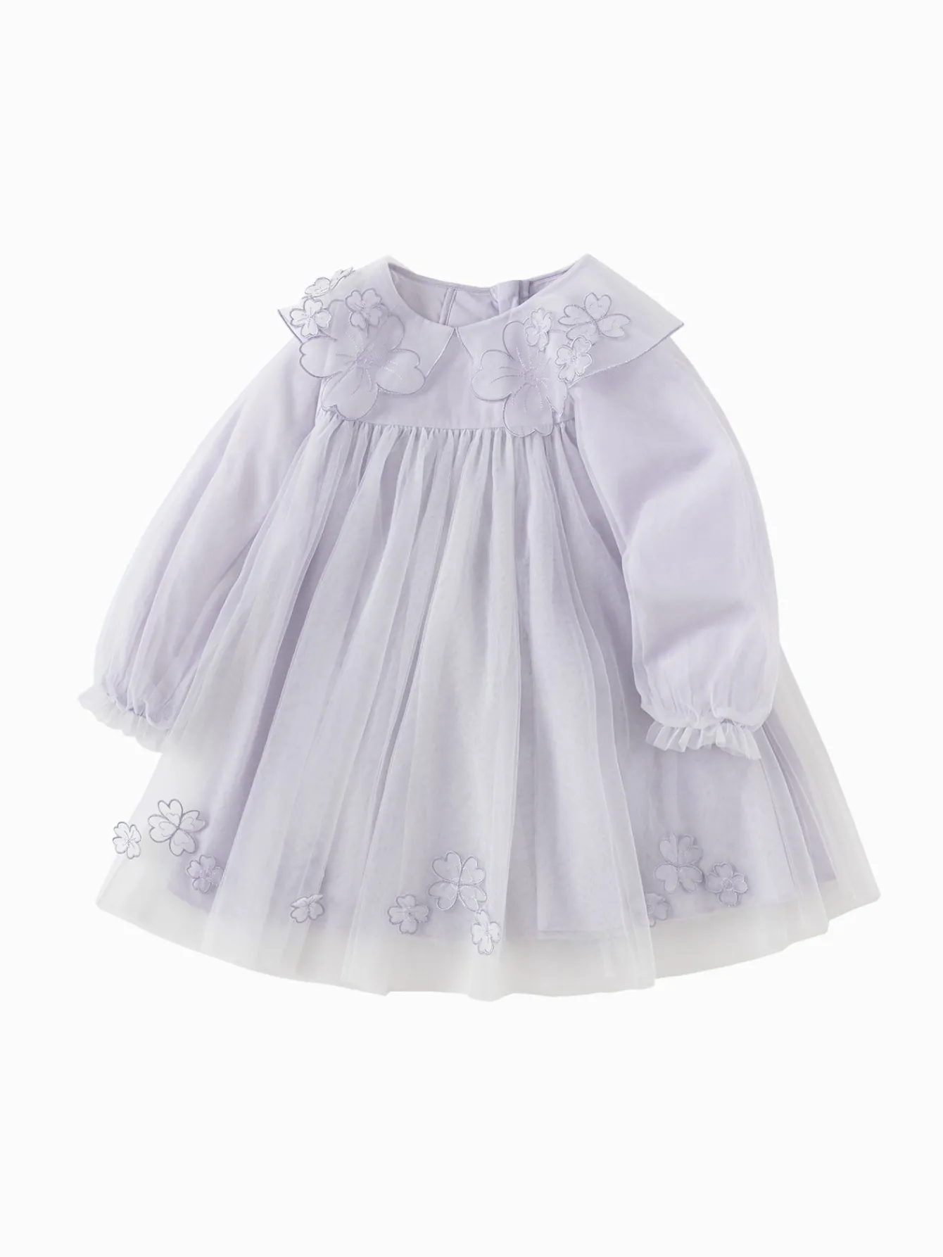 Balabala Children's Dress Toddler Girls High-Waist Tulle Skirt 2025 Spring New Arrival Dress Purple Clearance