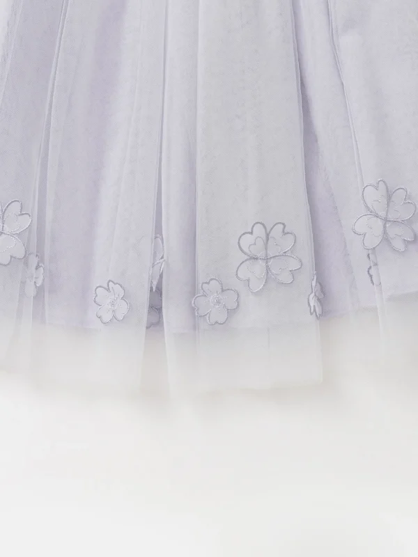 Balabala Children's Dress Toddler Girls High-Waist Tulle Skirt 2025 Spring New Arrival Dress Purple Clearance
