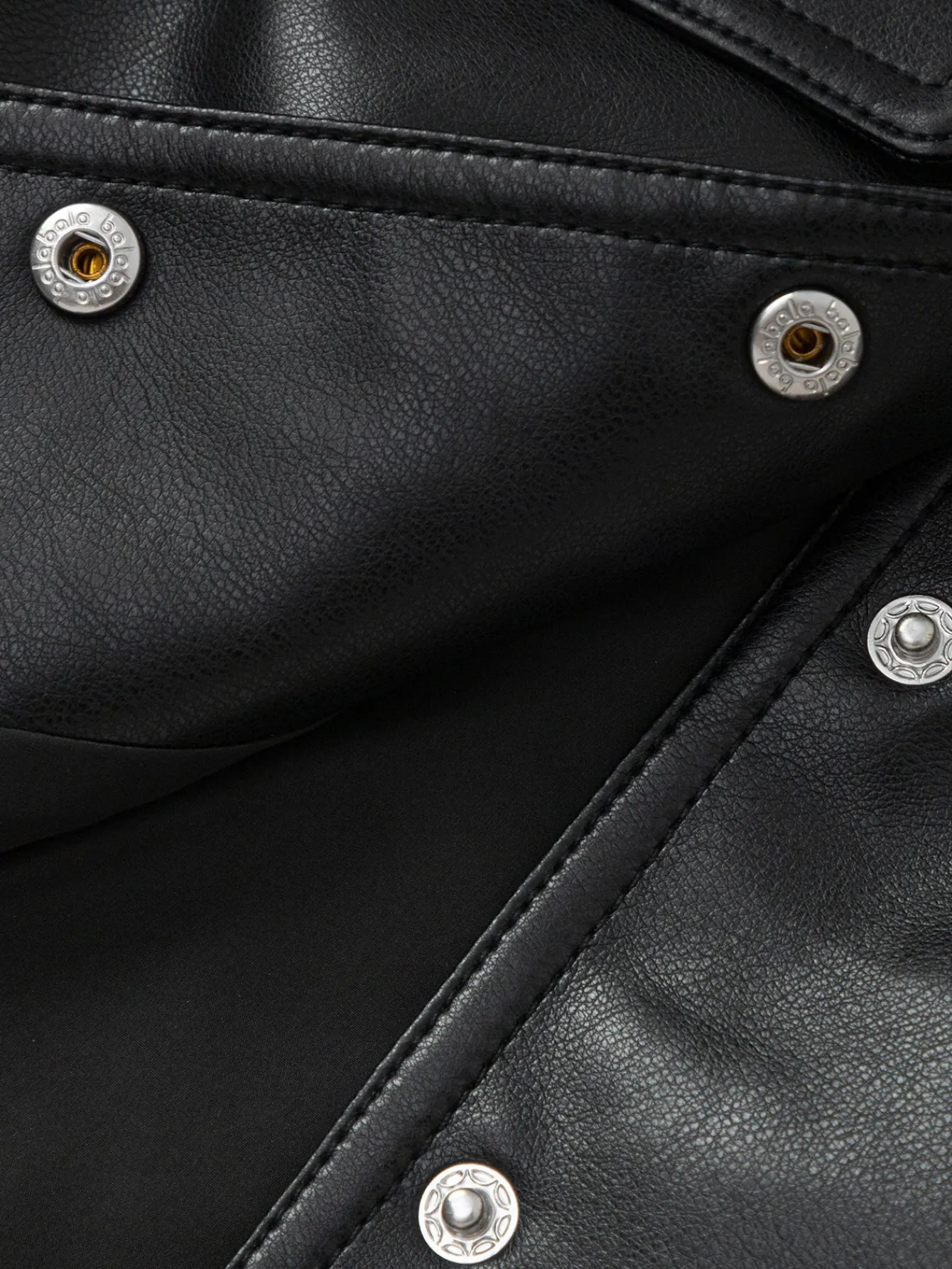 Balabala Children's Jacket Matte Faux Leather Coat Girls' Clothing 2025 Spring and Autumn New Top Black Flash Sale