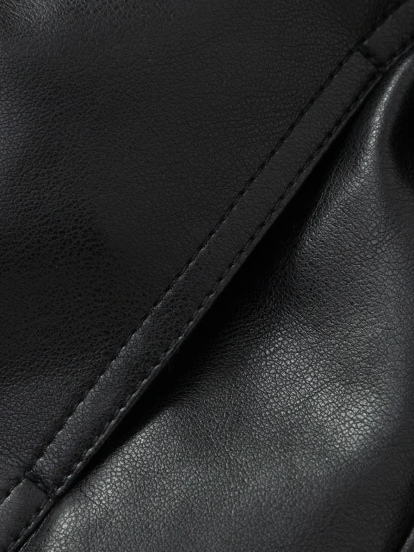Balabala Children's Jacket Matte Faux Leather Coat Girls' Clothing 2025 Spring and Autumn New Top Black Flash Sale