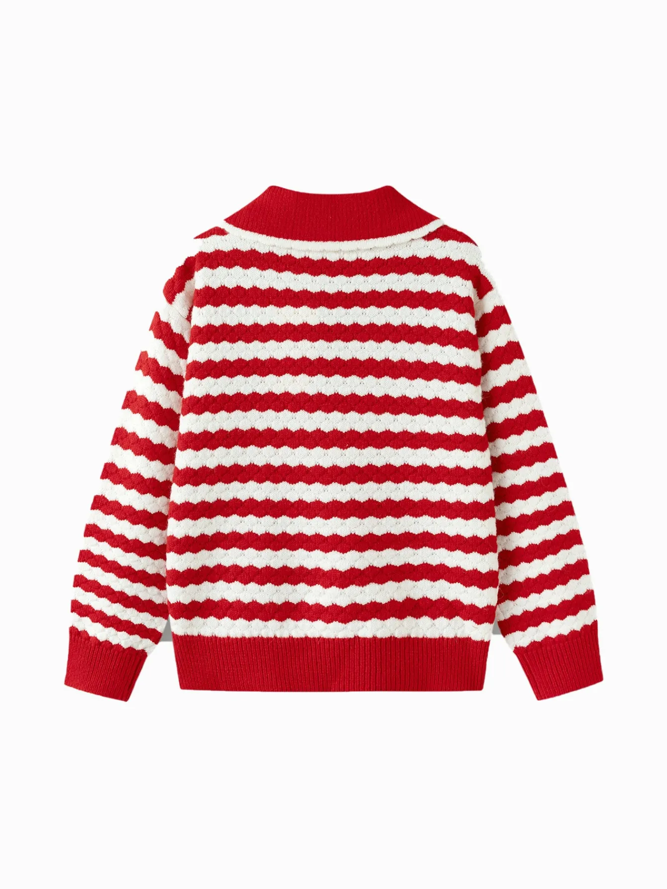balabala_childrens_knitwear_for_girls__winter_striped_knitted_shirt_with_bow_tie_inner_wear_top_4.webp Balabala Children's Knitwear for Girls, 2024 Winter Striped Knitted Shirt with Bow Tie Inner Wear Top Red Fashion