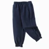 Balabala Children's Pants Girls 2025 Spring New Style Casual Pants Versatile Dark Blue Flash Sale