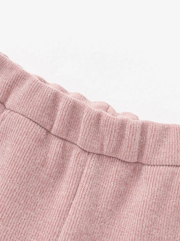 Balabala Children's Pants Girls Flared Pants 2025 Spring and Autumn New Style Knit Pants Pink Best