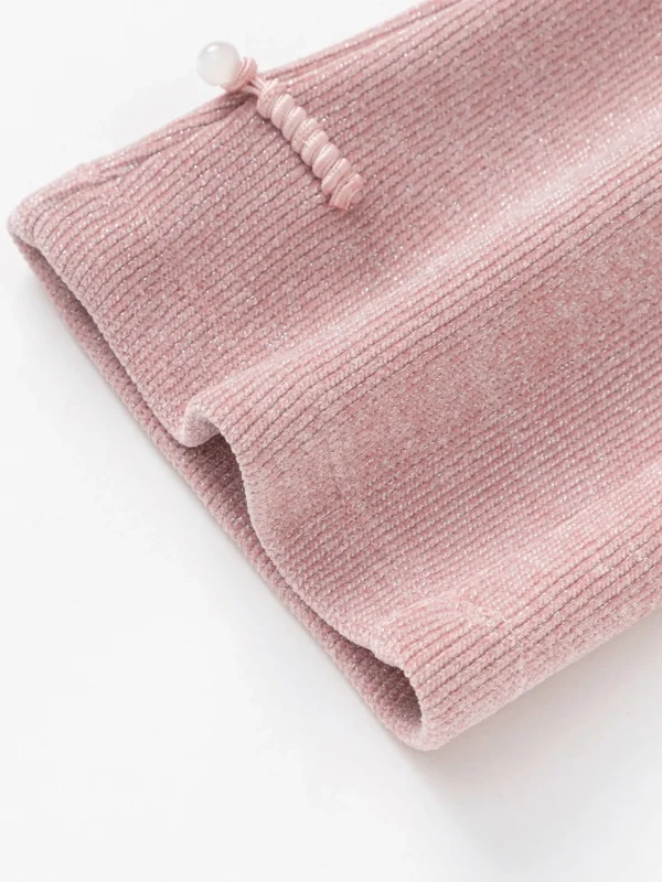 Balabala Children's Pants Girls Flared Pants 2025 Spring and Autumn New Style Knit Pants Pink Best