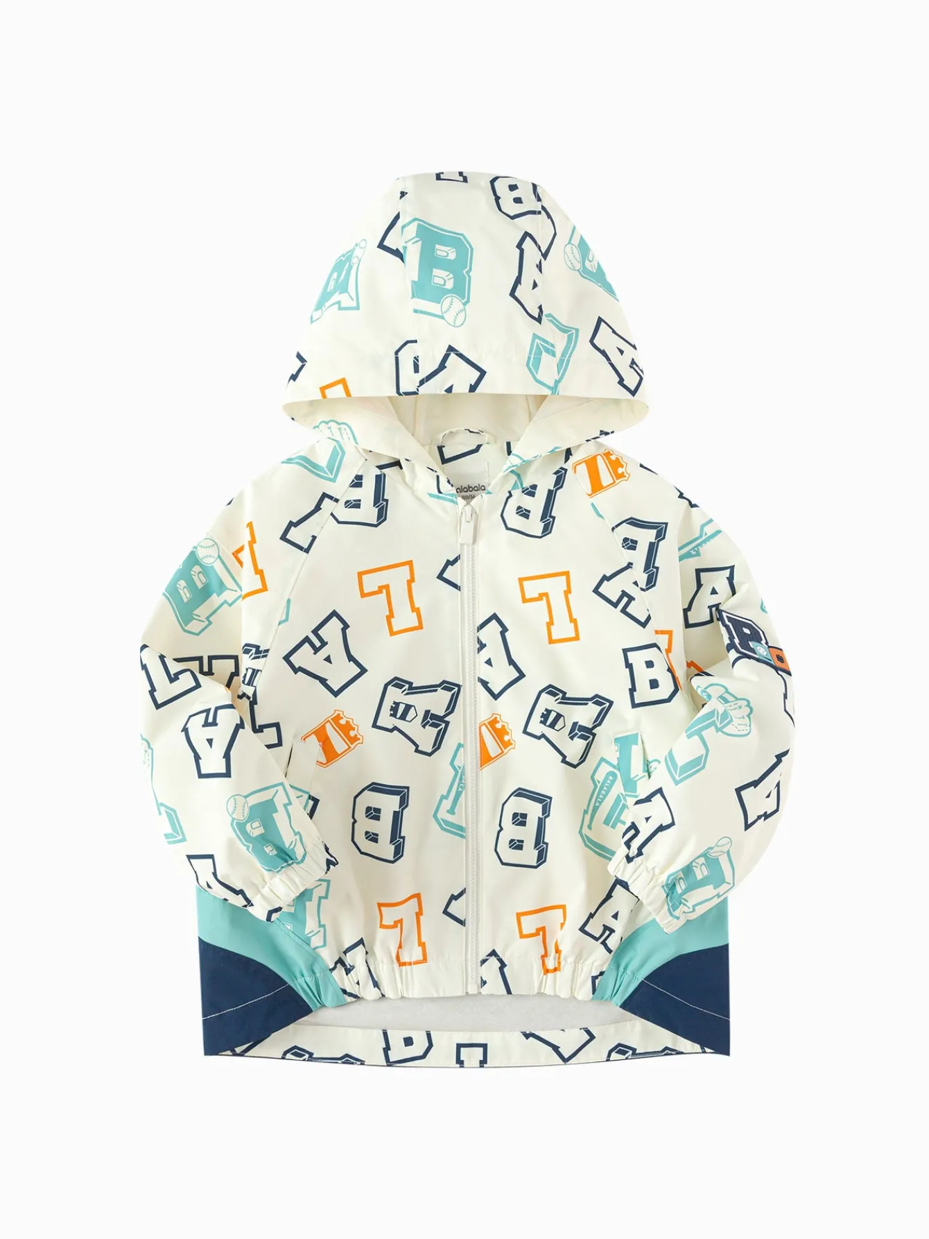 Balabala children's soft shell coat for boys 2025 spring new style hooded top White Fashion