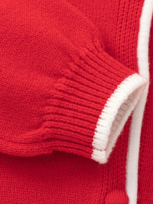 Balabala children's sweater girls' children's knitted sweater 2025 spring and autumn new style open sweater sweet Chinese Red Outlet