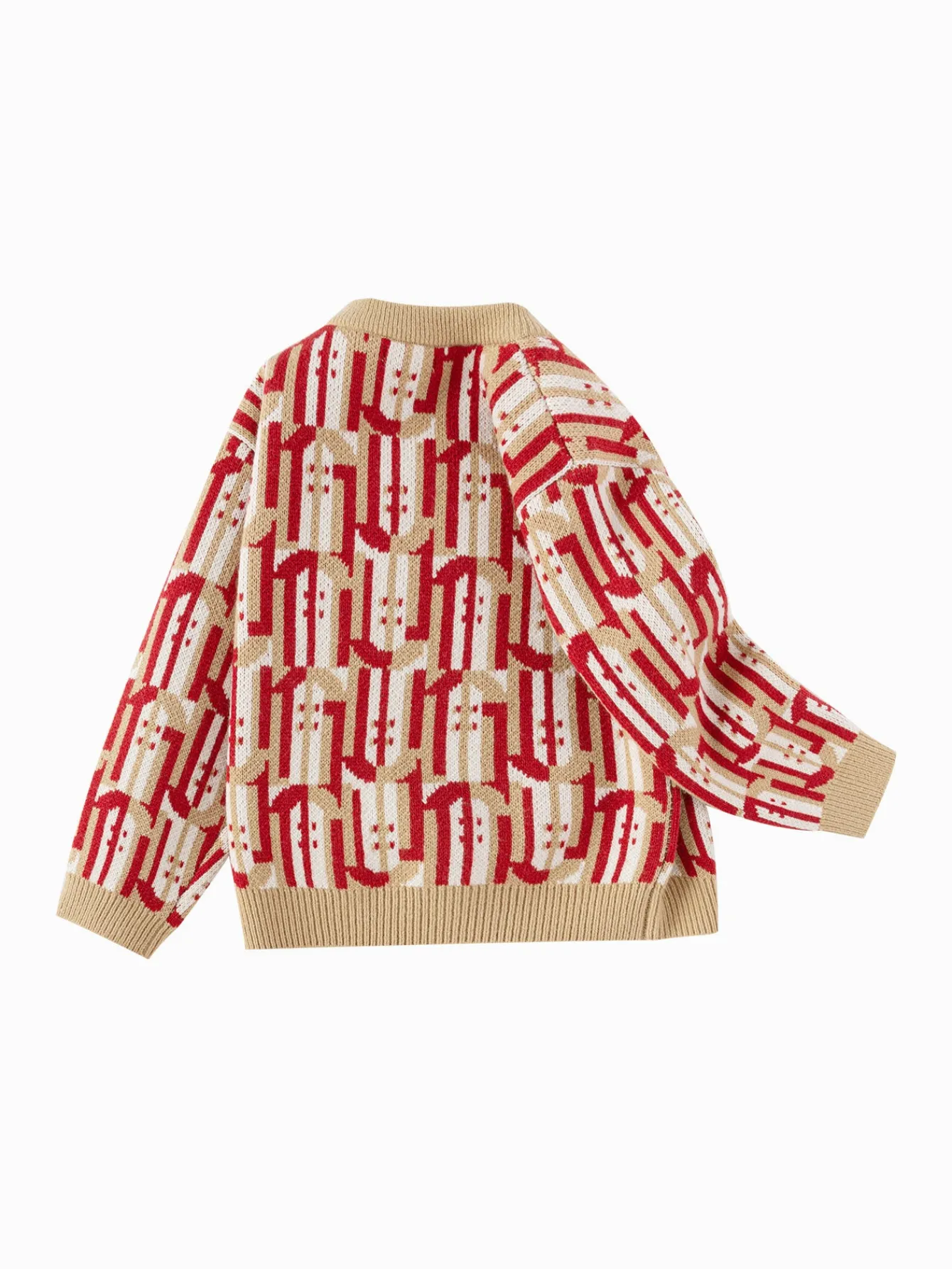 Balabala children's sweater Toddler Boys knitted sweater 2025 spring and autumn new style New Year outfit White Red Best Sale