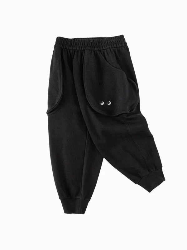 Balabala Children's Trousers Boys' Drawstring Trousers 2025 Spring New Casual Pants Black Sale
