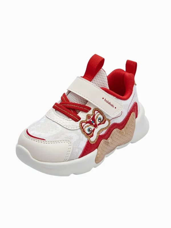 Balabala children's walking shoes boys girls 2025 spring new soft non-slip New Year's Eve shoes White Red Sale