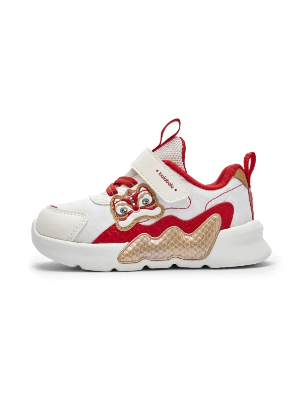 Balabala children's walking shoes boys girls 2025 spring new soft non-slip New Year's Eve shoes White Red Sale
