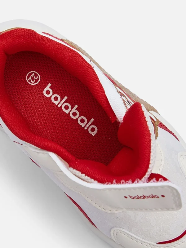 Balabala children's walking shoes boys girls 2025 spring new soft non-slip New Year's Eve shoes White Red Sale