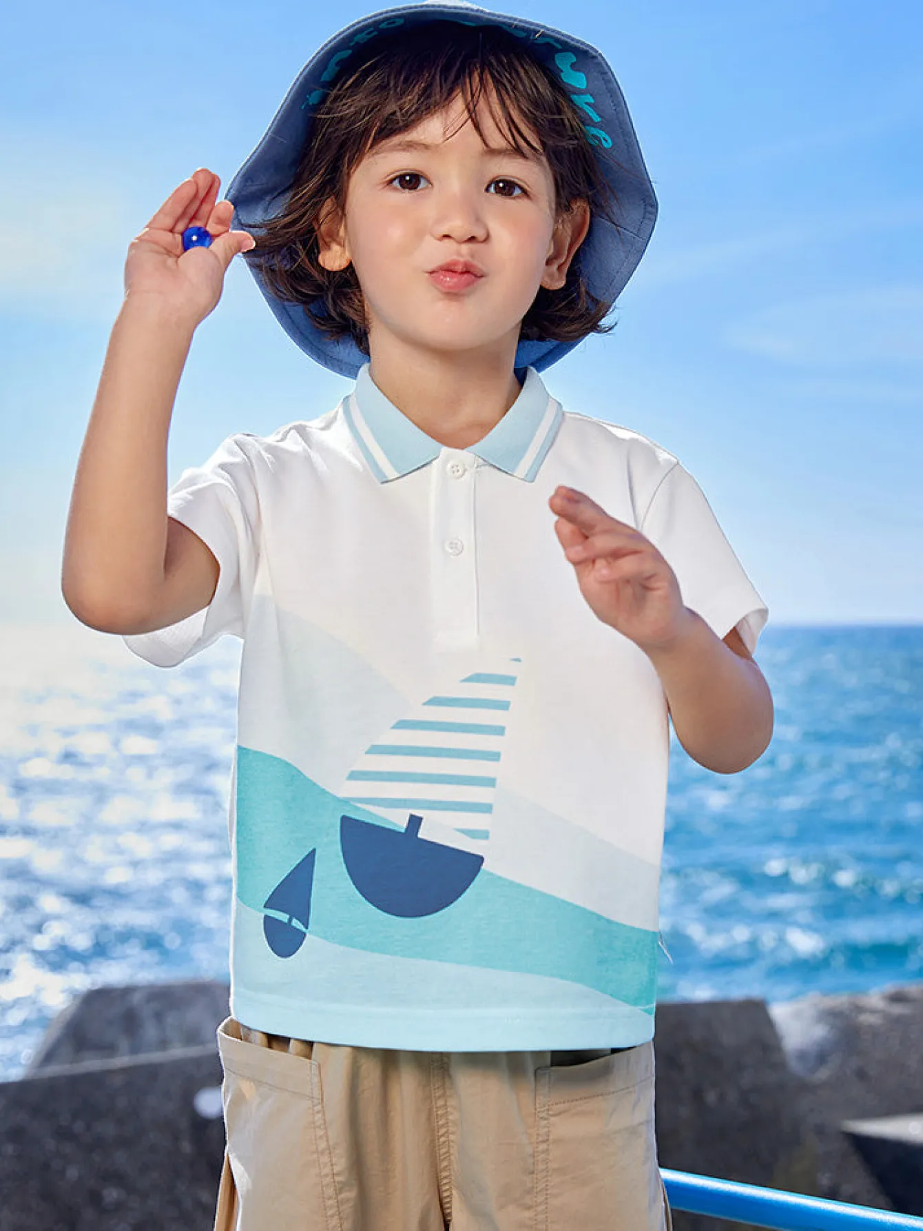 Balabala contrast color comfortable short-sleeved T-shirt 2-8 years Clearance