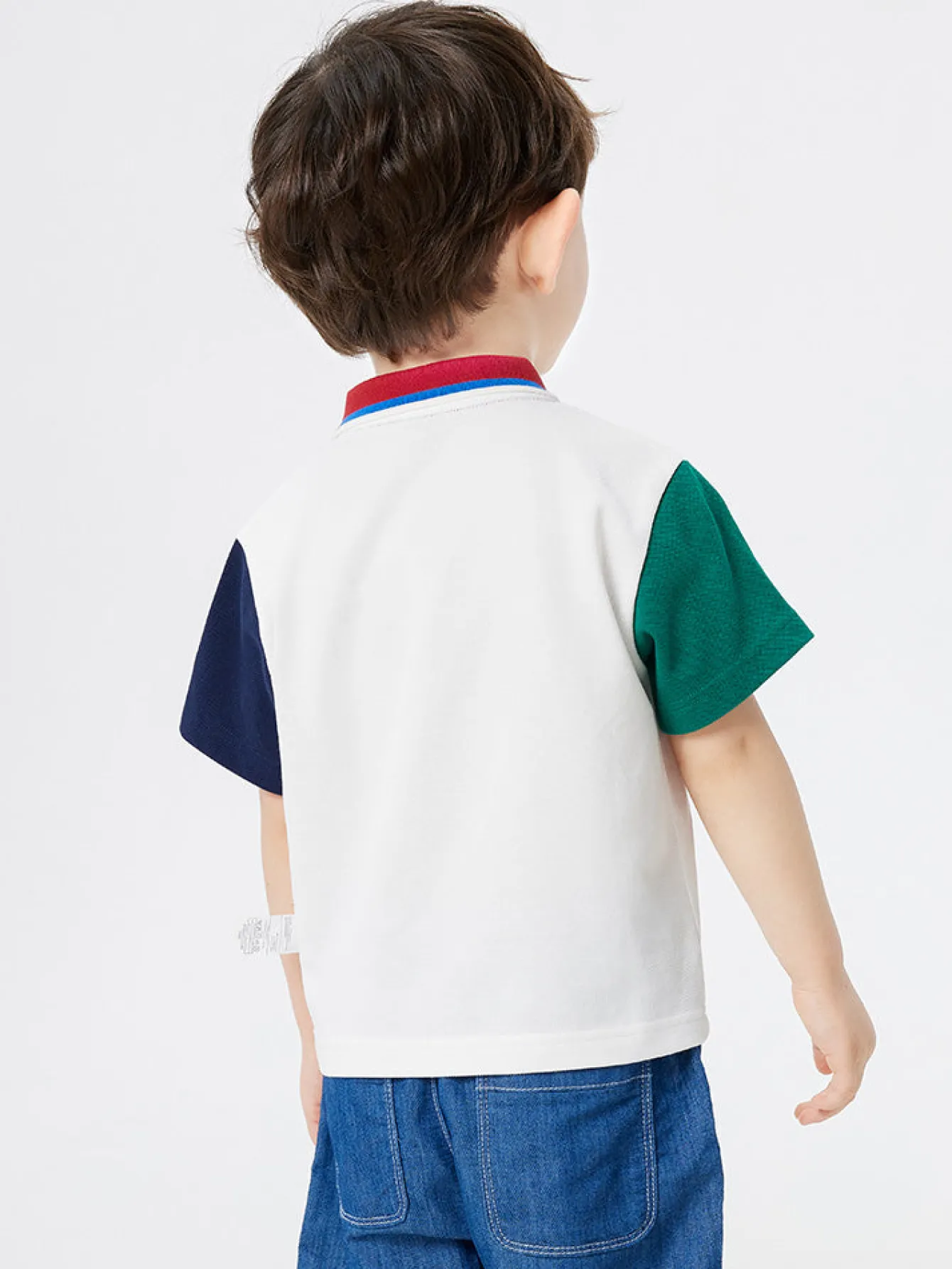 Balabala contrast color comfortable short-sleeved T-shirt 2-8 years Clearance