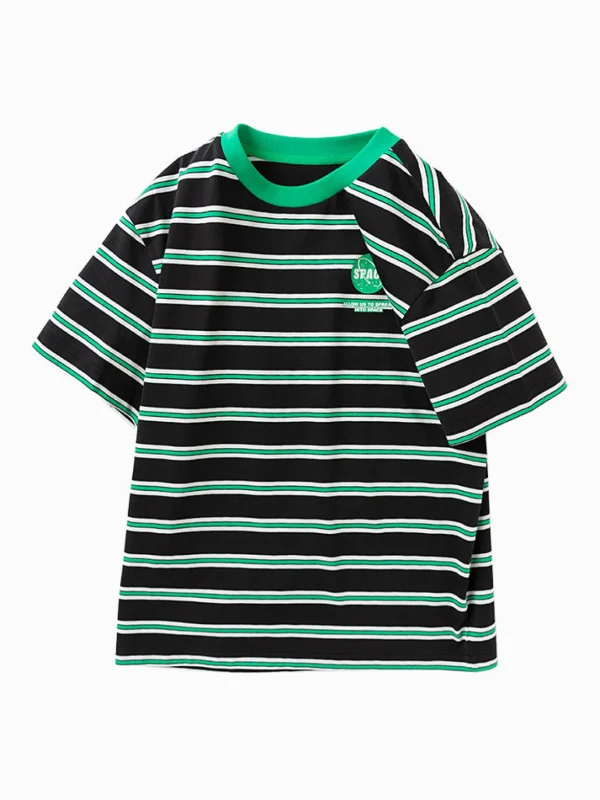 Balabala cotton short-sleeved striped parent-child T-shirt 7-14 years Online