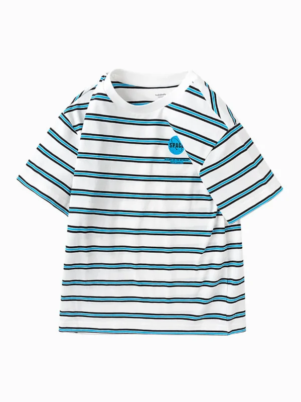 Balabala cotton short-sleeved striped parent-child T-shirt 7-14 years Online