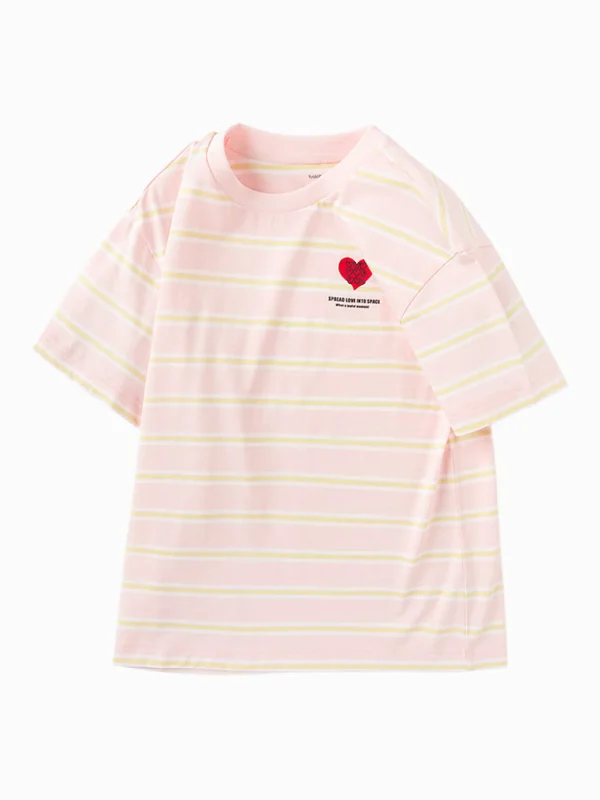 Balabala cotton short-sleeved striped parent-child T-shirt 7-14 years Online