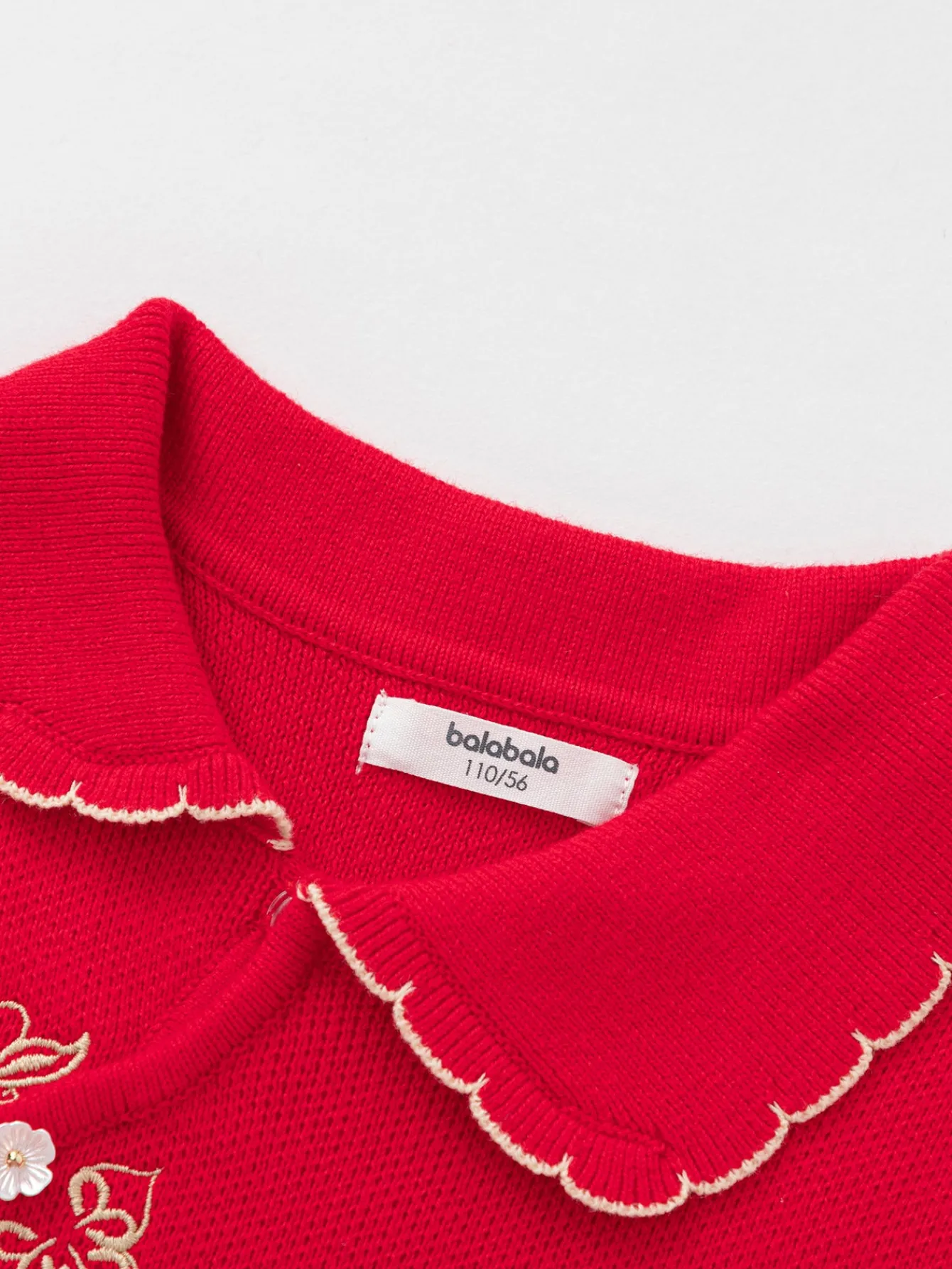 Balabala Girl New Chinese Style Knitted Dress 2025 Winter New Red Pleated Princess New Year's Dress Chinese Red Sale