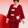 Balabala Girl Pajama Suit 2025 New Chinese Style Home-Wear New Year's Greeting Animal Year Red Store