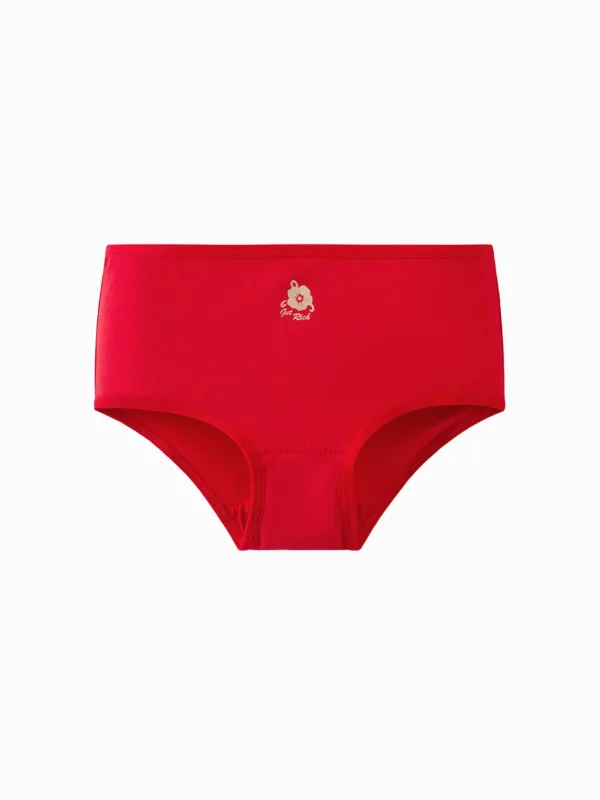 Balabala Girl Underwear Boxer Birefs Cotton Animal Year Red Shorts The Year of Snake New Year Suit White Red Clearance