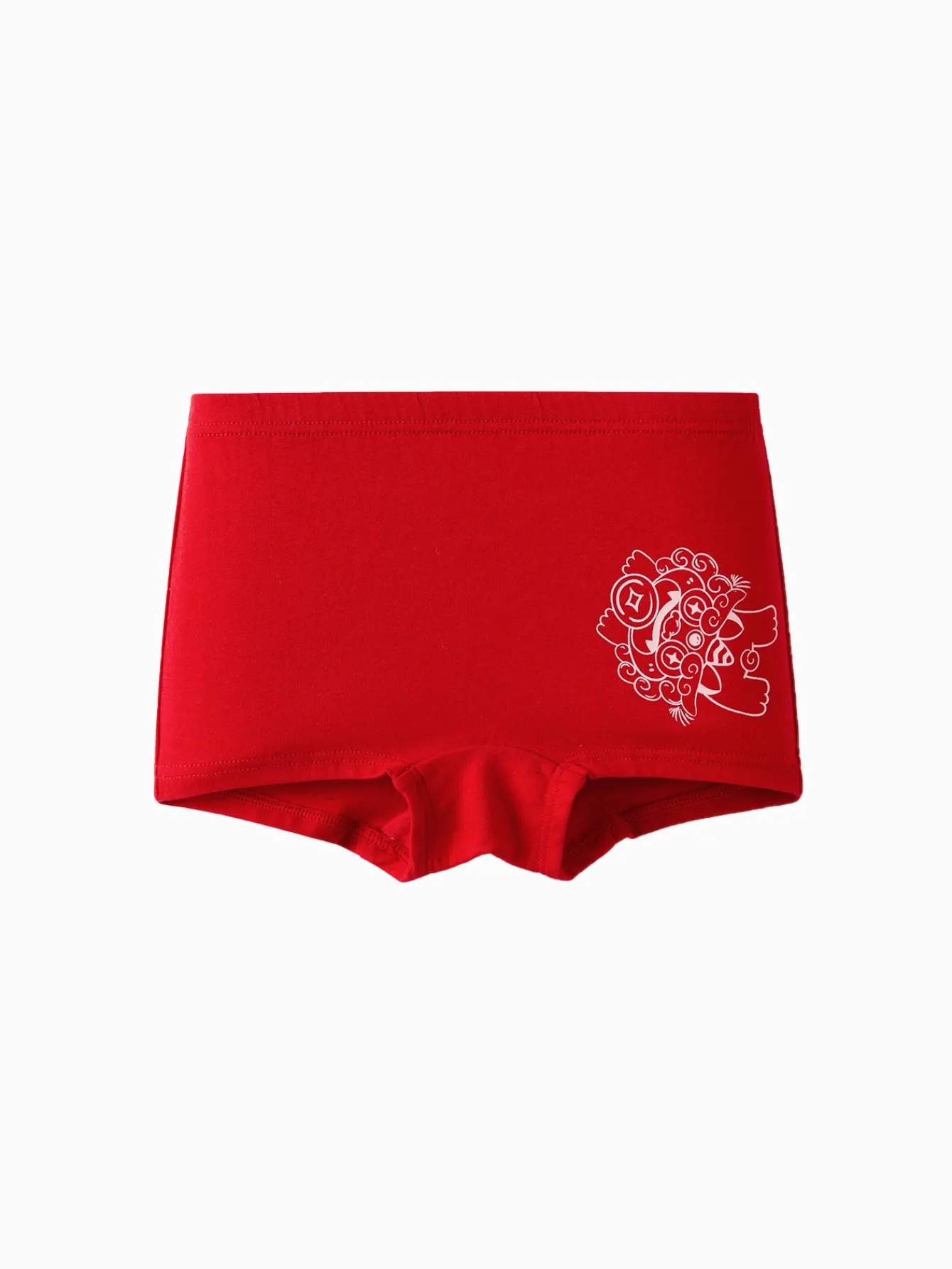 Balabala Girl Underwear Boxer Birefs Cotton Animal Year Red Shorts The Year of Snake New Year Suit White Red Clearance